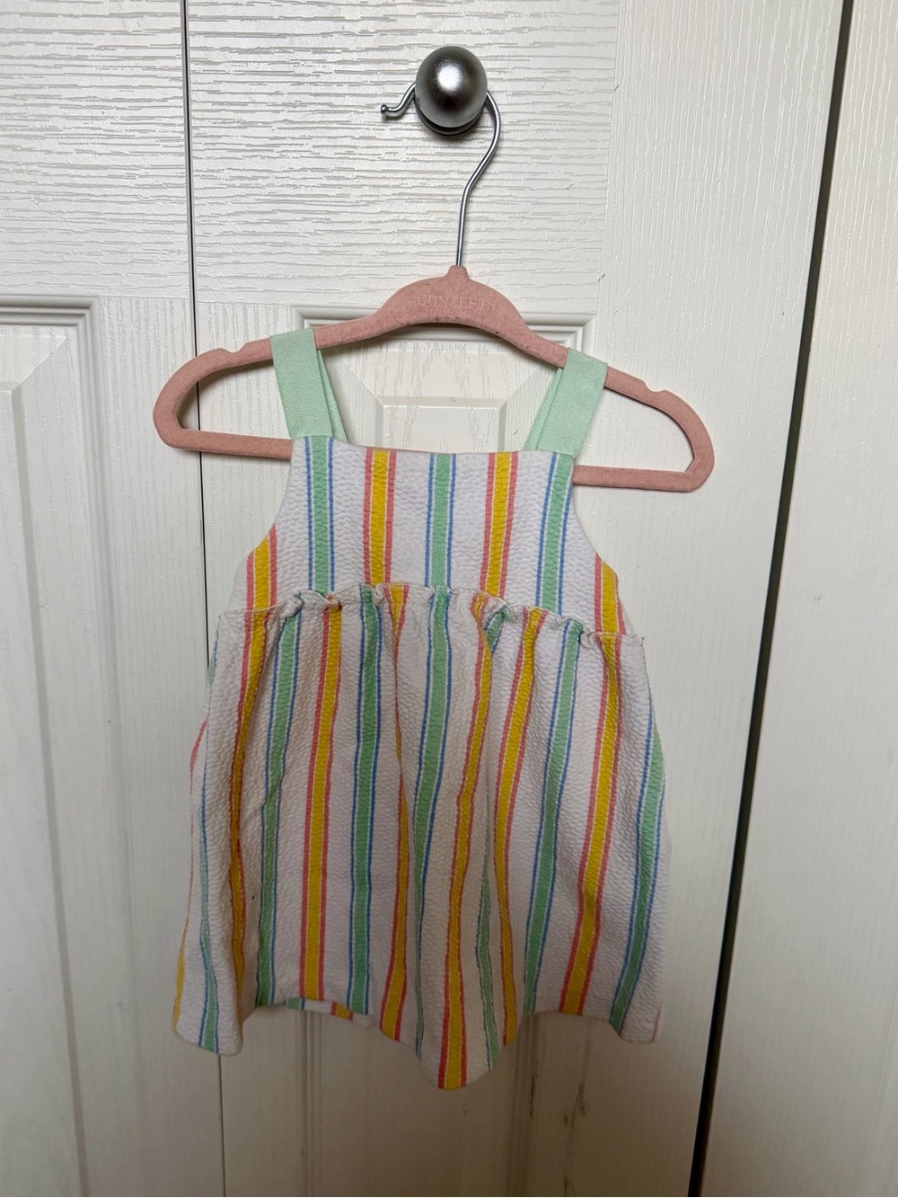 Zara Rainbow Stripe Sundress with Mint Straps